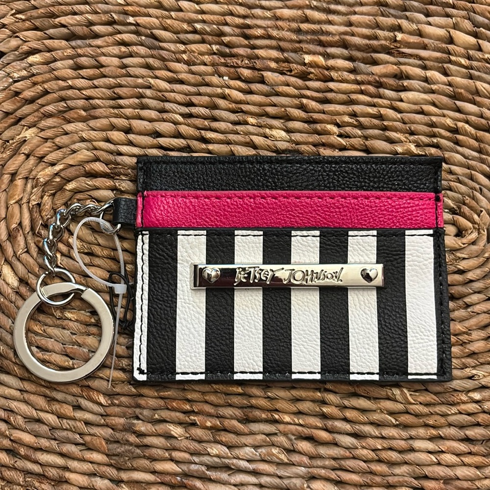Betsey Johnson ID Holder keychain with socks